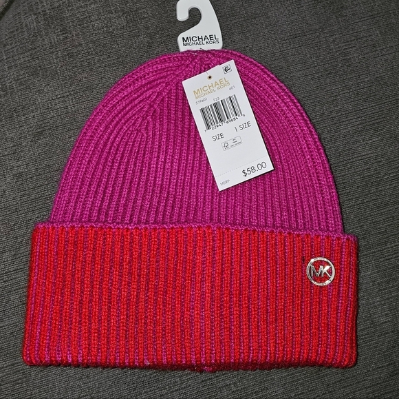 Michael Kors Women's colorblocked Plaited Fisherman Rib Cuff Beanie Win… - Picture 4 of 11